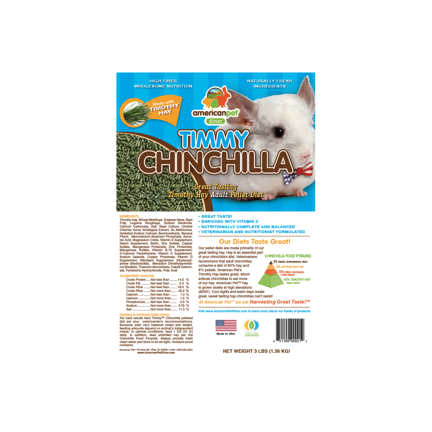 American Pet Timmy™ Chinchilla Pellet