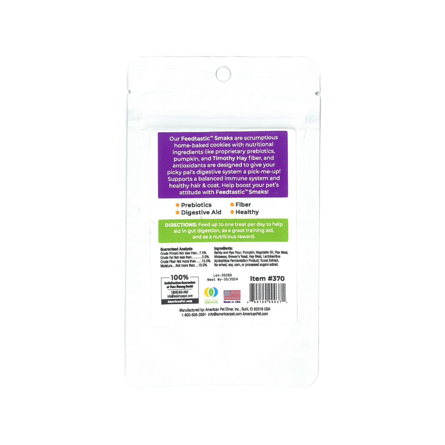 American Pet™ Feedtastic Prebiotic Smaks Treats Pumpkin & Timothy Flavour Cookies