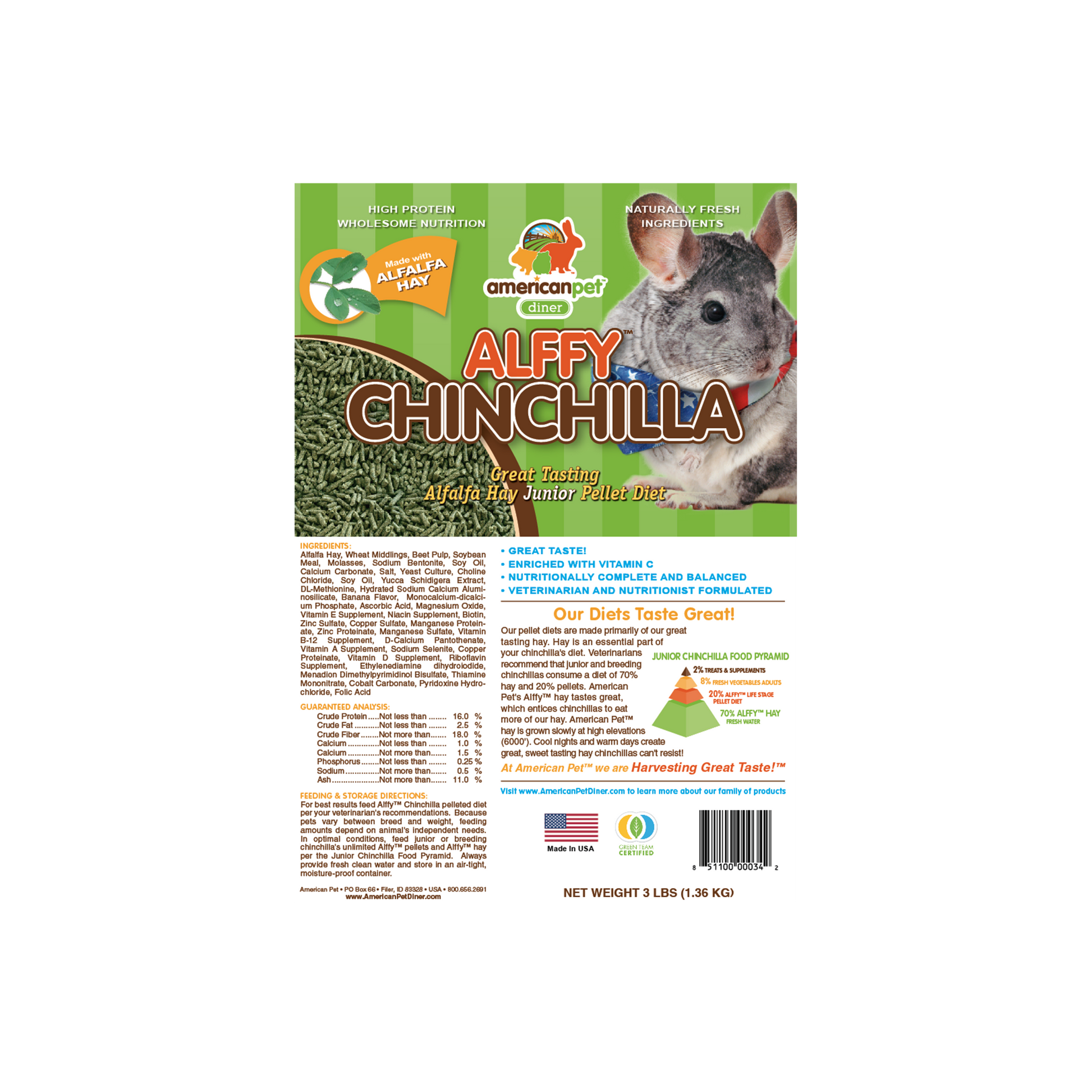 American Pet Alffy™ Chinchilla Pellet