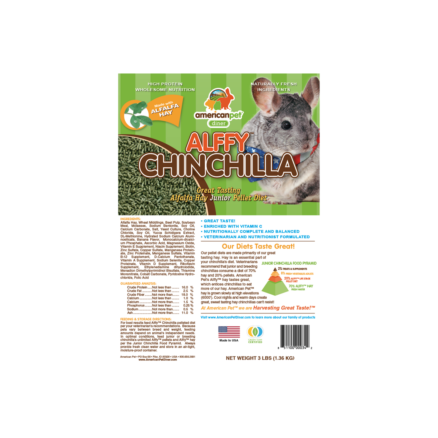 American Pet Alffy™ Chinchilla Pellet